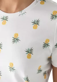 Women's Short Sleeve Crew Neck Printed T-Shirt