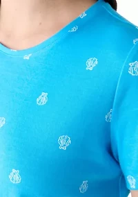 Women's Short Sleeve Crew Neck Printed T-Shirt