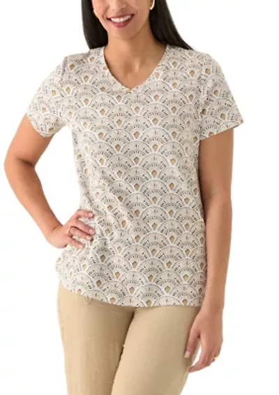 Women's Printed V-Neck Top