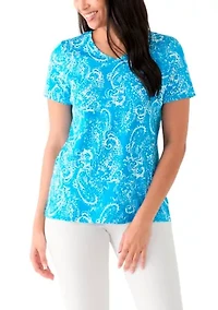 Women's Printed V-Neck Top