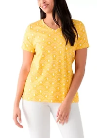 Women's Printed V-Neck Top