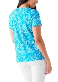 Women's Printed V-Neck Top