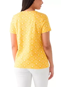 Women's Printed V-Neck Top