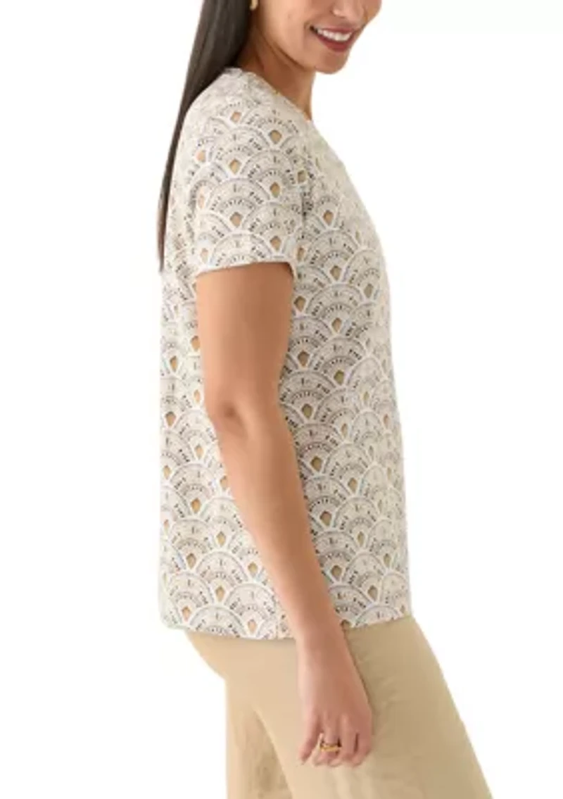 Women's Printed V-Neck Top