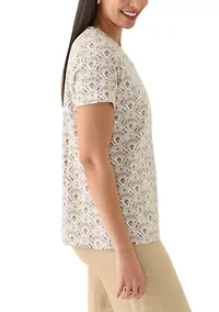 Women's Printed V-Neck Top