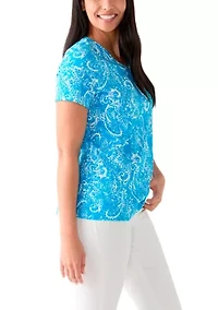 Women's Printed V-Neck Top