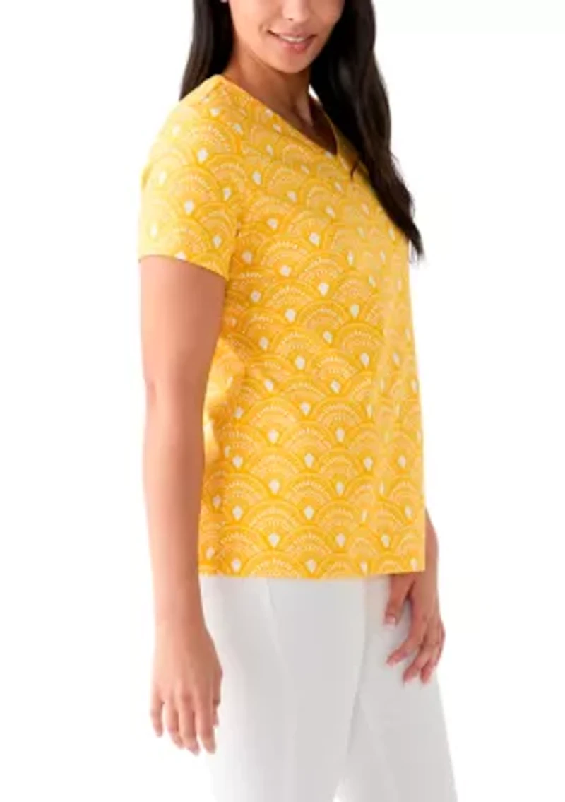 Women's Printed V-Neck Top