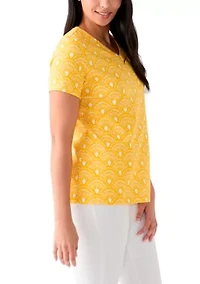 Women's Printed V-Neck Top