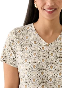 Women's Printed V-Neck Top