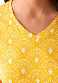 Women's Printed V-Neck Top