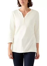 Women's 3/4 Sleeve Henley Top