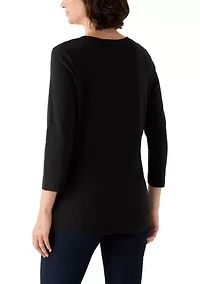 Women's 3/4 Sleeve Henley Top