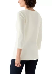 Women's 3/4 Sleeve Henley Top