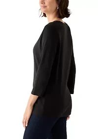 Women's 3/4 Sleeve Henley Top
