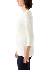 Women's 3/4 Sleeve Henley Top