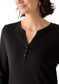Women's 3/4 Sleeve Henley Top