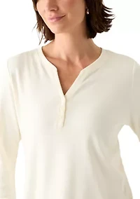 Women's 3/4 Sleeve Henley Top