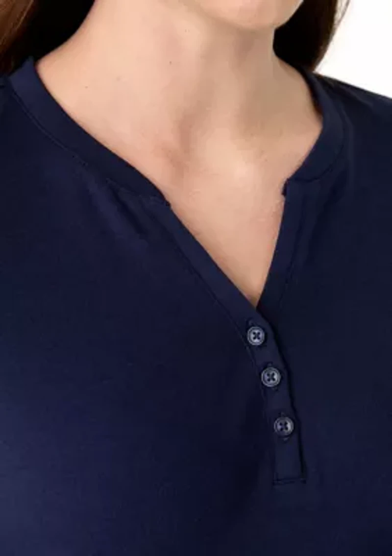 Women's 3/4 Sleeve Henley Top