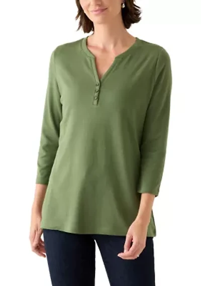 Women's Three Quarter Henley Shirt