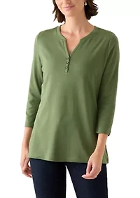 Women's Three Quarter Henley Shirt