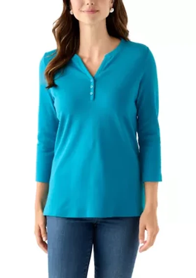 Women's Three Quarter Henley Shirt