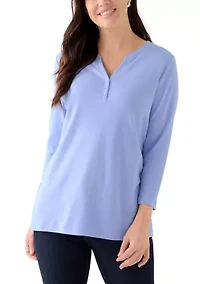Women's Three Quarter Henley Shirt