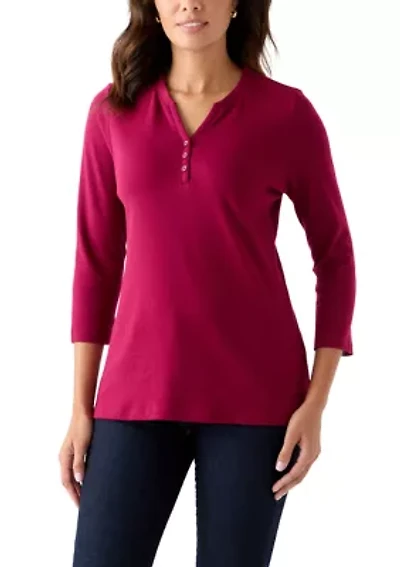 Women's Three Quarter Henley Shirt