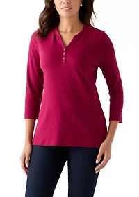 Women's Three Quarter Henley Shirt