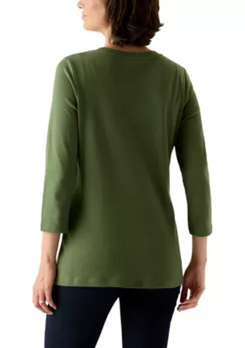 Women's Three Quarter Henley Shirt