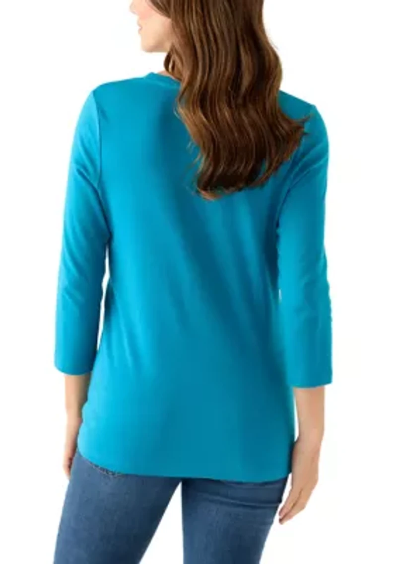 Women's Three Quarter Henley Shirt