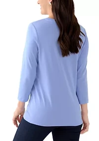 Women's Three Quarter Henley Shirt
