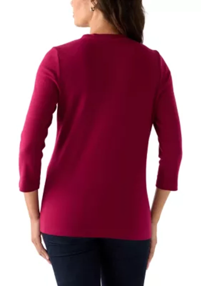 Women's Three Quarter Henley Shirt