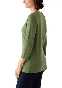 Women's Three Quarter Henley Shirt