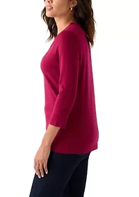 Women's Three Quarter Henley Shirt