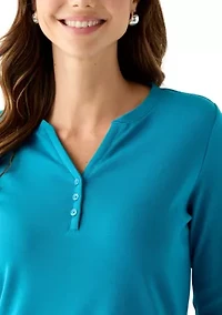 Women's Three Quarter Henley Shirt