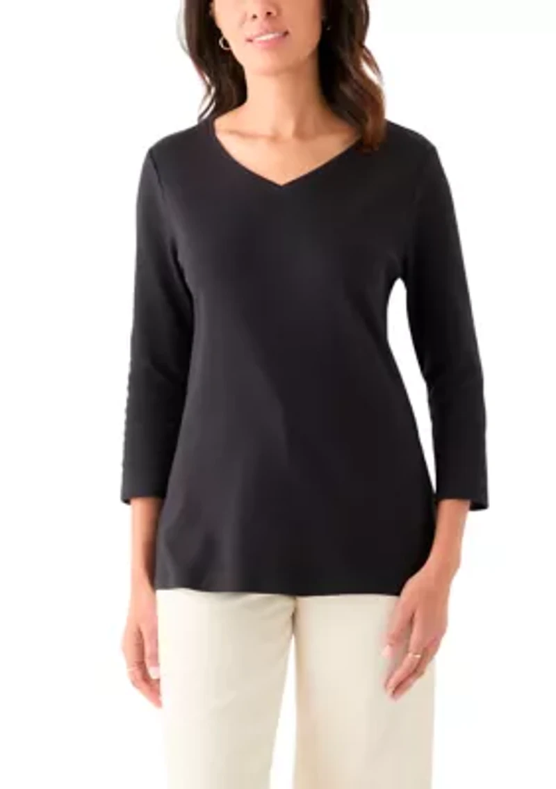Women's 3/4 Sleeve V-Neck T-Shirt