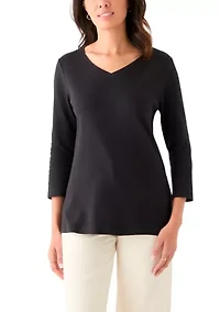 Women's 3/4 Sleeve V-Neck T-Shirt
