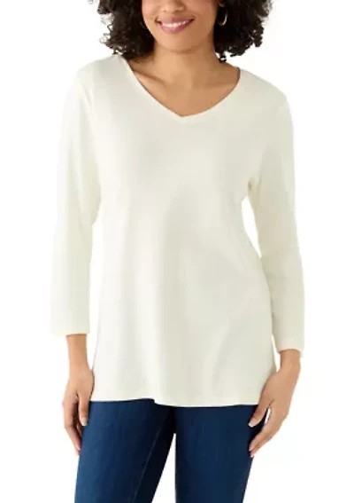 Women's 3/4 Sleeve V-Neck T-Shirt