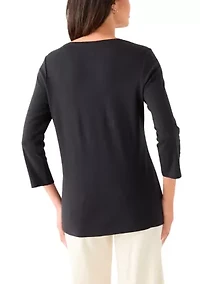 Women's 3/4 Sleeve V-Neck T-Shirt