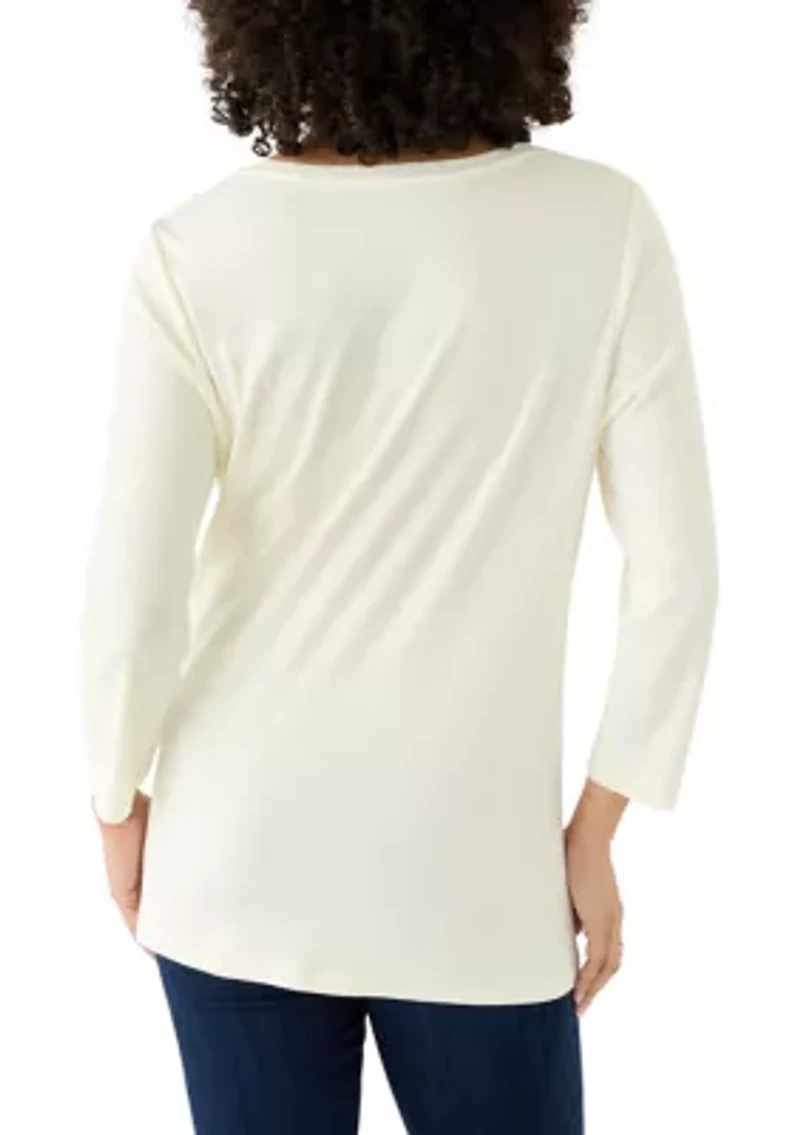 Women's 3/4 Sleeve V-Neck T-Shirt