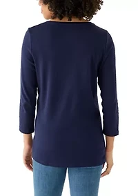 Women's 3/4 Sleeve V-Neck T-Shirt