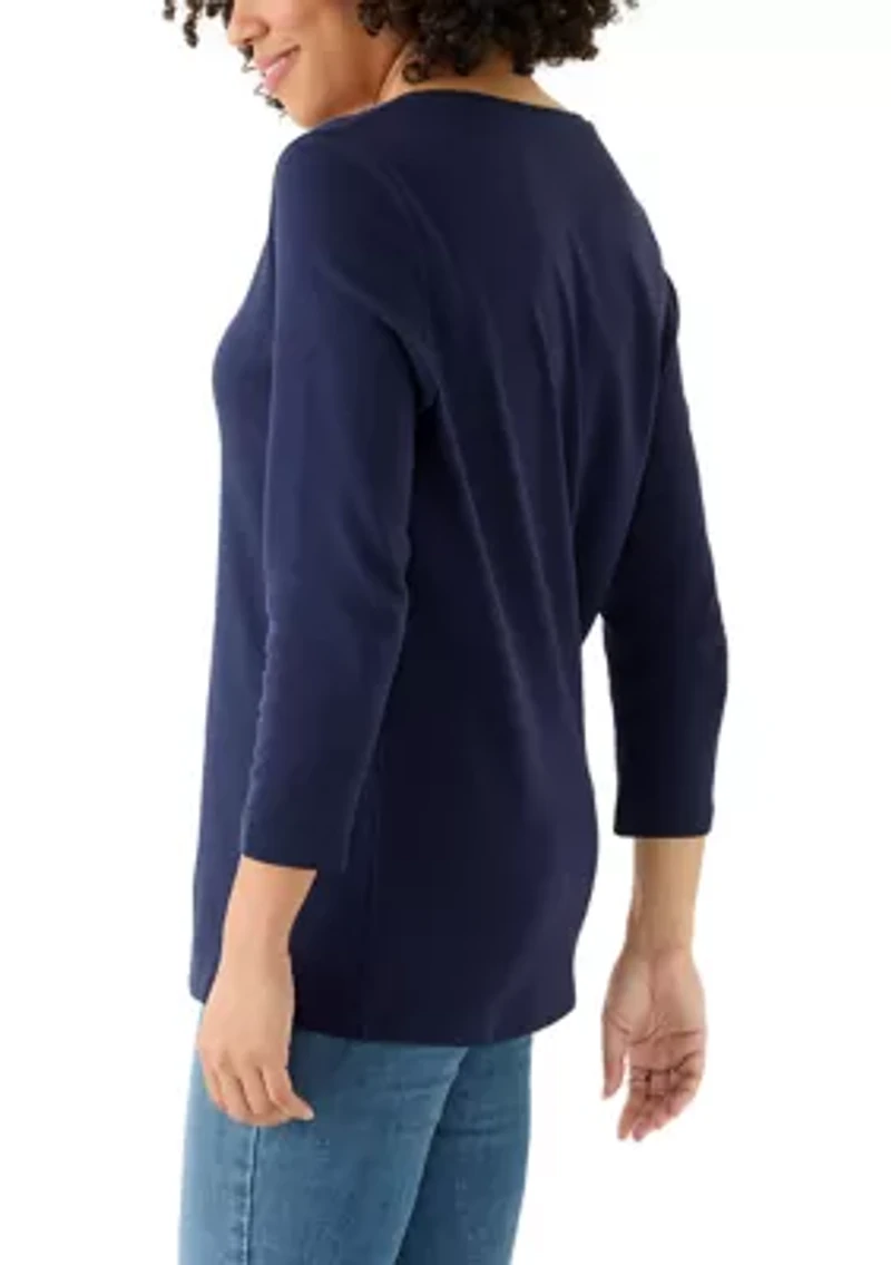 Women's 3/4 Sleeve V-Neck T-Shirt