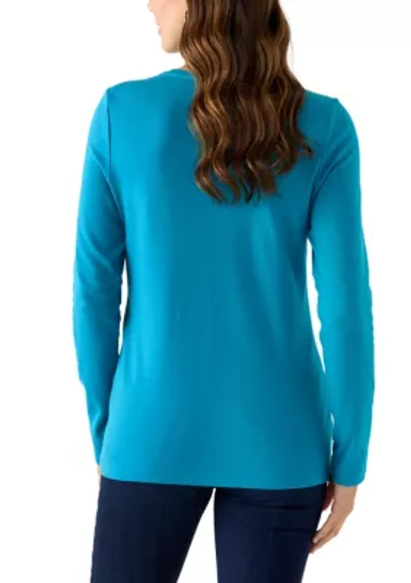 Women's Long Sleeve Crew Neck Fashion T-Shirt