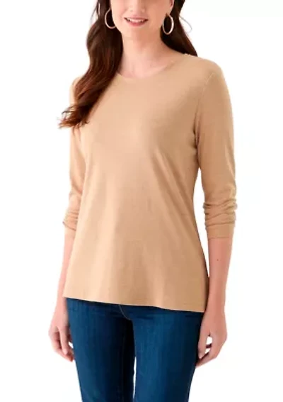 Women's Long Sleeve Crew Neck Heather T-Shirt