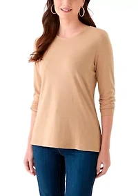 Women's Long Sleeve Crew Neck Heather T-Shirt