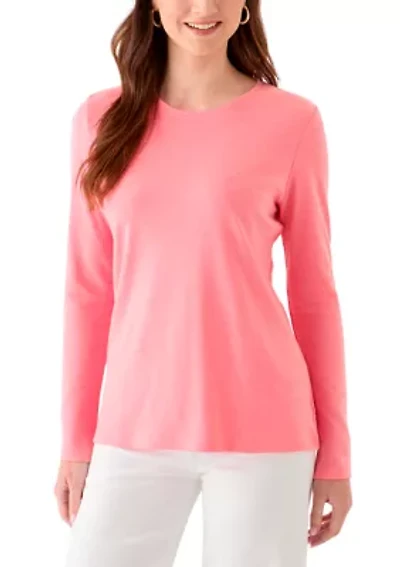 Women's Long Sleeve Crew Neck Heather T-Shirt