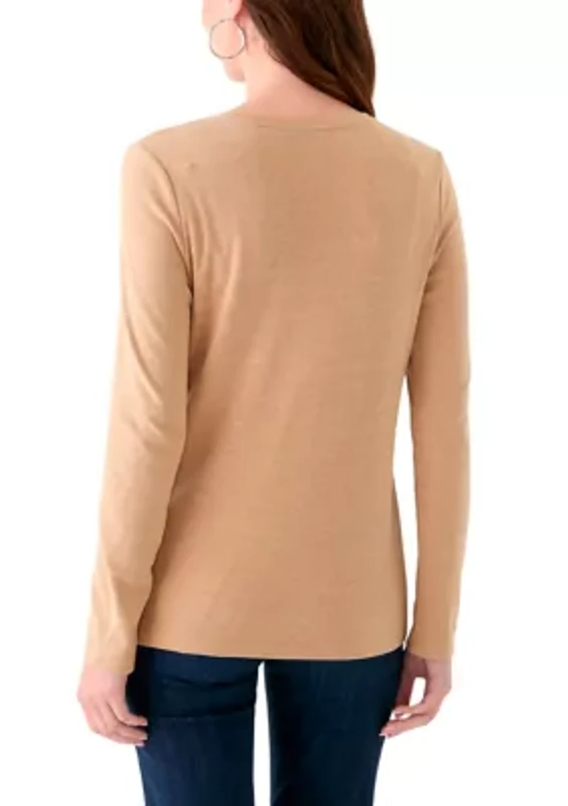 Women's Long Sleeve Crew Neck Heather T-Shirt