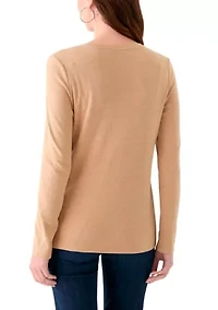 Women's Long Sleeve Crew Neck Heather T-Shirt