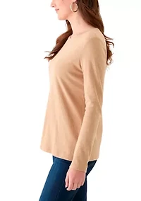 Women's Long Sleeve Crew Neck Heather T-Shirt