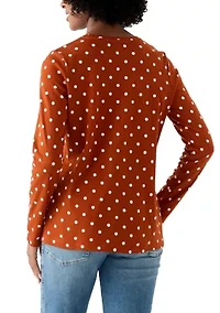 Women's Long Sleeve Crew Neck Printed Top